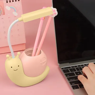 Cartoon Rechargeable LED Pen Holder Desk Lamp 